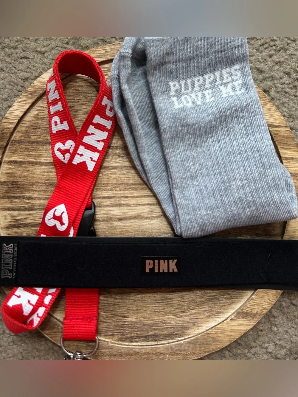 PINK Victoria's Secret Headband , Socks & Lanyard
